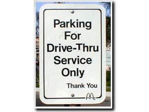 Parking For Drive-Thru Service Only