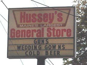 Hussey's General Store - guns, wedding gowns, cold beer